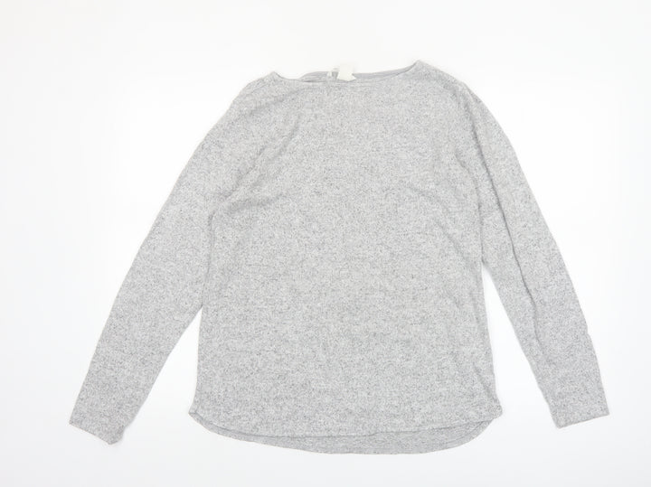 H&M Women's Grey Basic Long Sleeve Stretch Jersey Top Size S