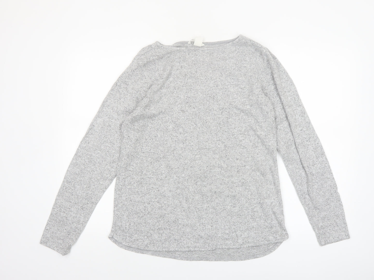 H&M Women's Grey Basic Long Sleeve Stretch Jersey Top Size S