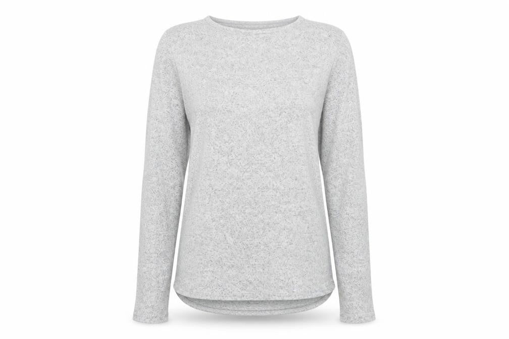 H&M Women's Grey Basic Long Sleeve Stretch Jersey Top Size S