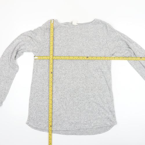H&M Women's Grey Basic Long Sleeve Stretch Jersey Top Size S