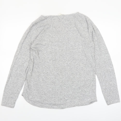 H&M Women's Grey Basic Long Sleeve Stretch Jersey Top Size S