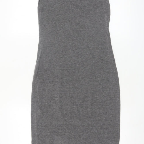 Boohoo Women’s Grey Midi Bodycon Sleeveless Dress Size 10