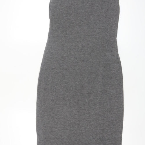 Boohoo Women’s Grey Midi Bodycon Sleeveless Dress Size 10