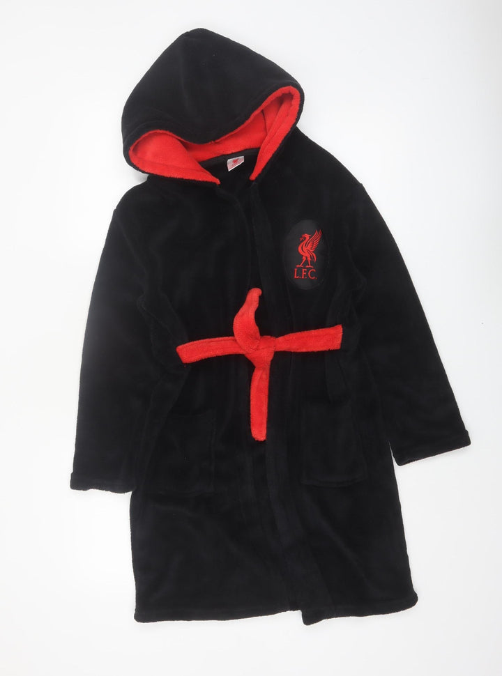 Liverpool FC Boys Black Fleece Hooded Robe 9-10 Years