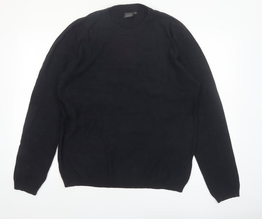 Jack & Jones Men's Black XL Cotton Crew Neck Jumper