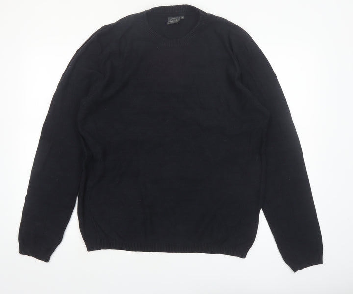 Jack & Jones Men's Black XL Cotton Crew Neck Jumper