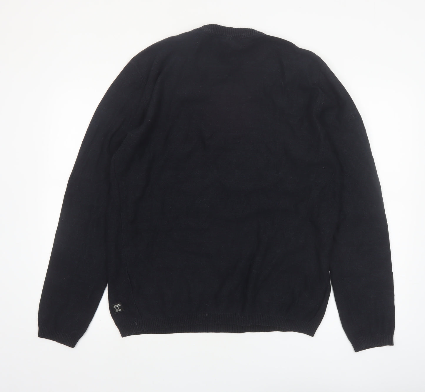 Jack & Jones Men's Black XL Cotton Crew Neck Jumper