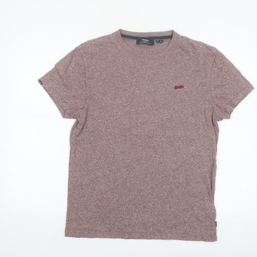 Superdry Men’s Brown Marl Crew Neck Organic Cotton T-Shirt Size M