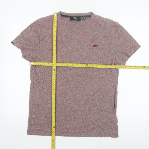 Superdry Men’s Brown Marl Crew Neck Organic Cotton T-Shirt Size M