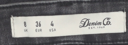 Denim Co. Women's Black Size 8 High Rise Button Denim Hot Pants