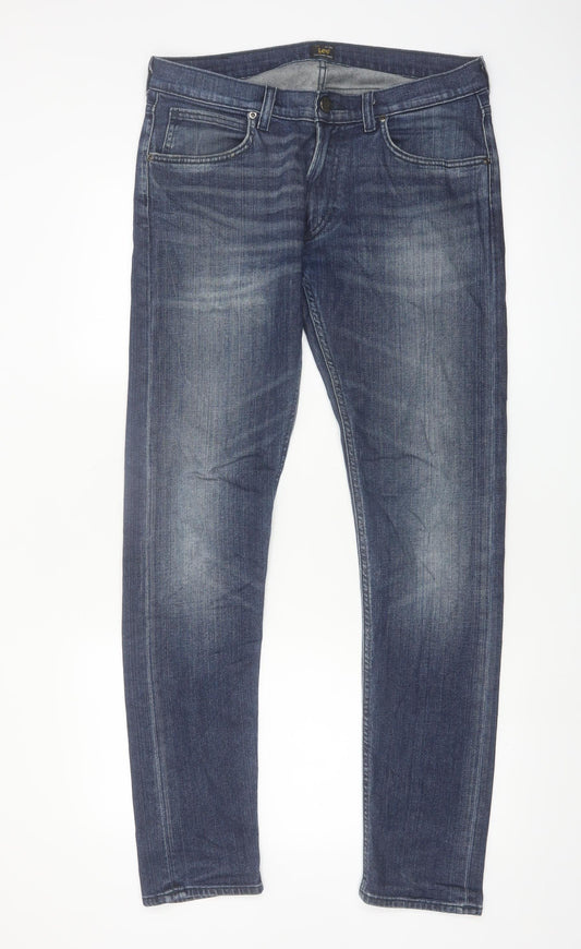 Lee Men’s Blue Luke Slim Fit Jeans W32 L34 Denim Classic