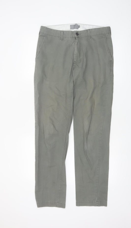 Marks and Spencer Men's Grey Slim Fit Chino Trousers 32W 33L