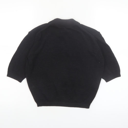 Uniqlo Women Black XS Basic Knit 3/4 Sleeve Crew Neck Top