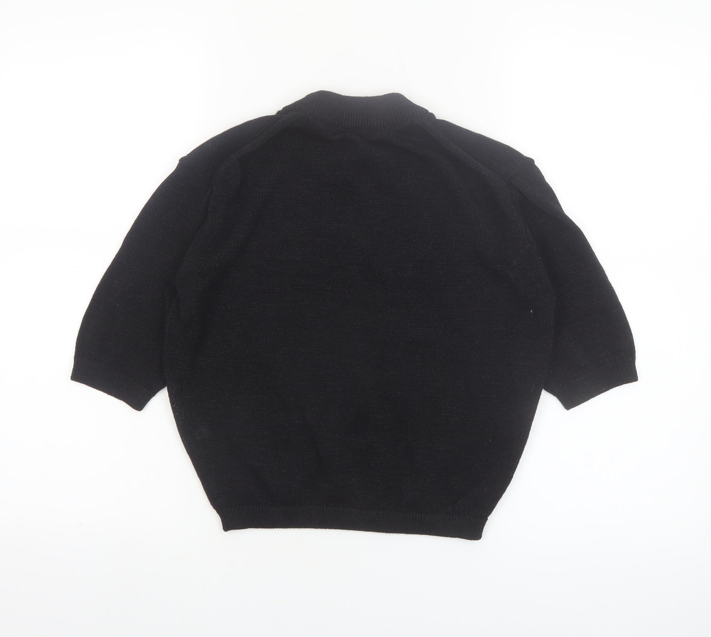 Uniqlo Women Black XS Basic Knit 3/4 Sleeve Crew Neck Top