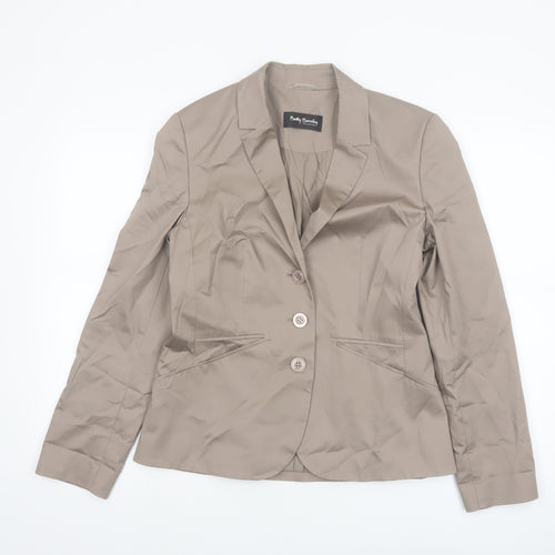 Betty Barclay Women’s Beige Blazer Size 12 Classic Single-Breasted Jacket