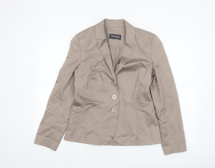 Betty Barclay Women’s Beige Blazer Size 12 Classic Single-Breasted Jacket
