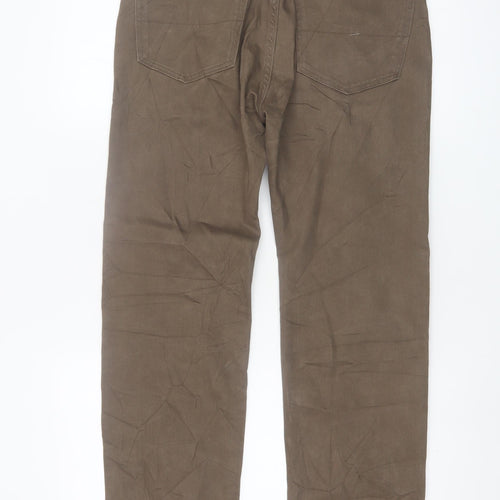 Marks and Spencer Men's Brown Straight Leg Jeans 30/29 Regular Fit Denim