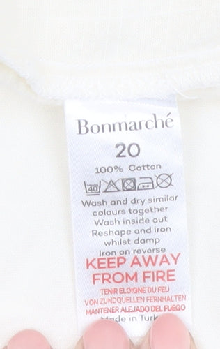 Bonmarché Women's Ivory Sleeveless Cotton Button Blouse Size 20