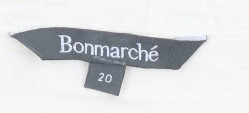 Bonmarché Women's Ivory Sleeveless Cotton Button Blouse Size 20