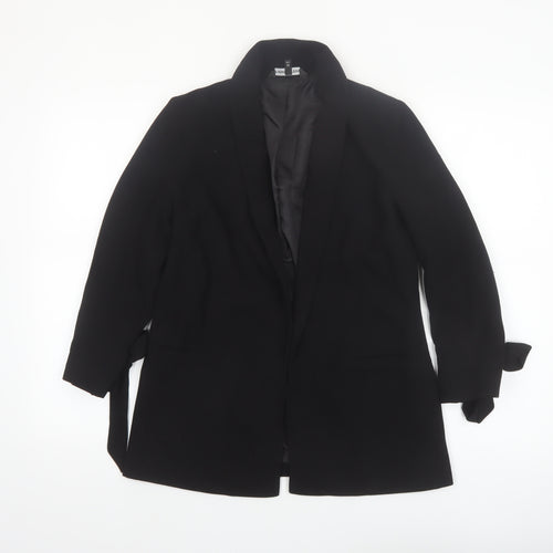 Next Women's Black Shawl Lapel Belted Blazer Jacket Size 8