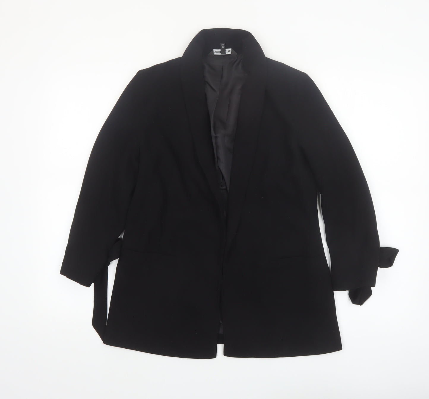 Next Women's Black Shawl Lapel Belted Blazer Jacket Size 8
