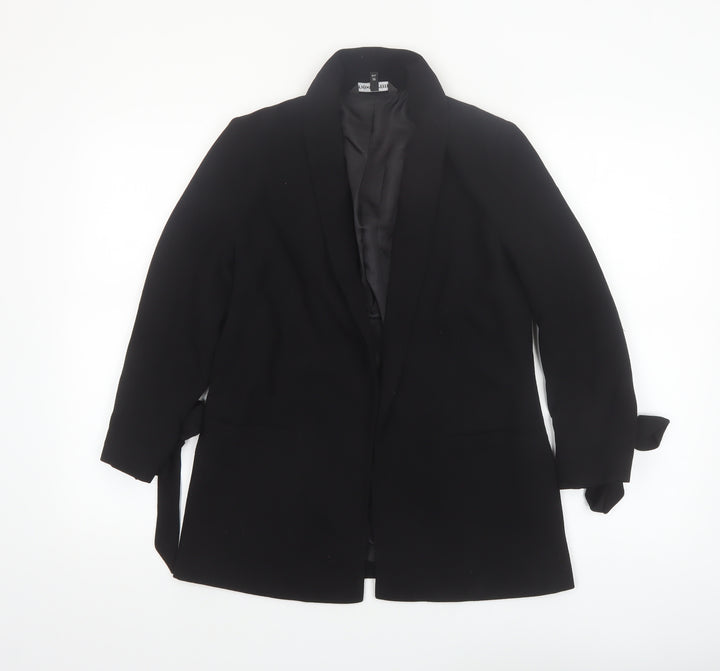 Next Women's Black Shawl Lapel Belted Blazer Jacket Size 8