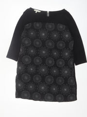 Laura Ashley Women Black Size 14 Tunic Blouse with Zip Detail