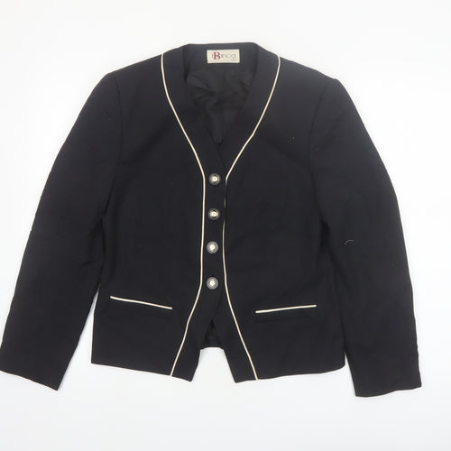 Bianca Women's Black Size 8 Shawl Collar Tailored Blazer Jacket