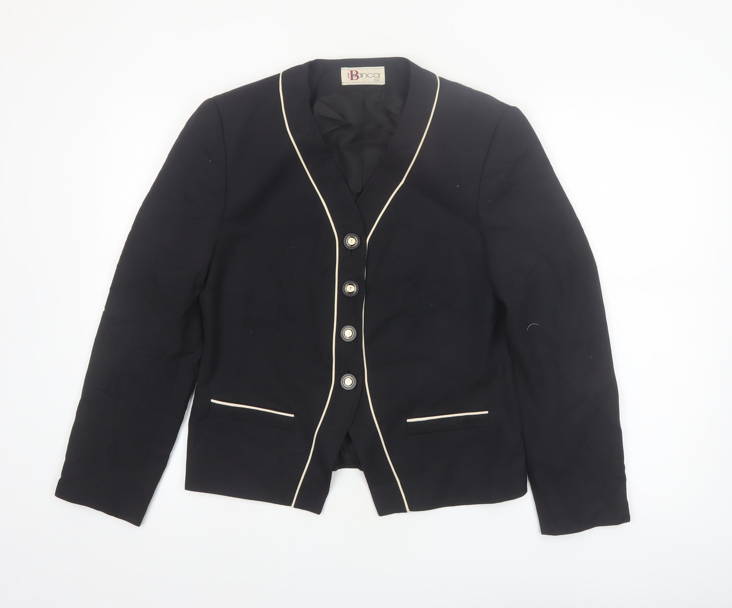 Bianca Women's Black Size 8 Shawl Collar Tailored Blazer Jacket