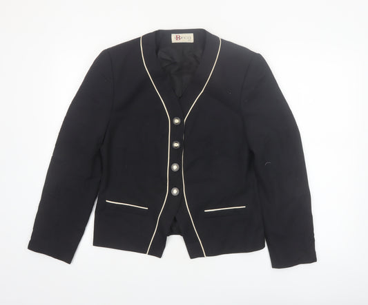 Bianca Women's Black Size 8 Shawl Collar Tailored Blazer Jacket