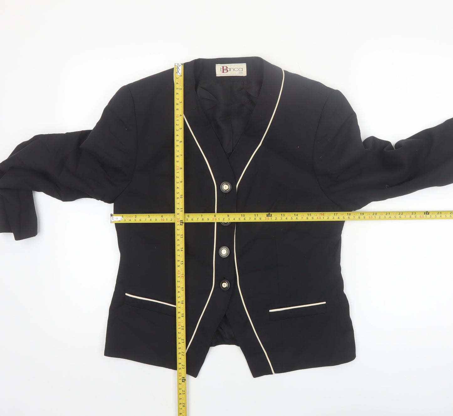Bianca Women's Black Size 8 Shawl Collar Tailored Blazer Jacket