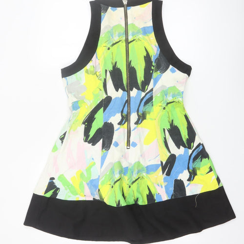 River Island Women's Multicoloured Fit & Flare Short Dress Size 14