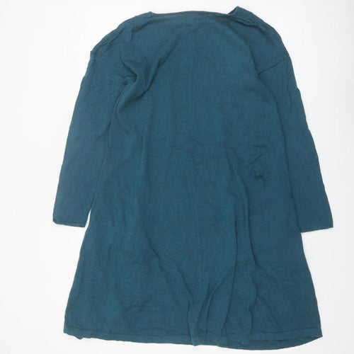 Seasalt Women Blue Size 10 Shift Dress Long Sleeve Organic Cotton Wool