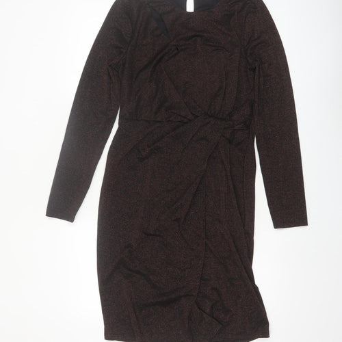 Marks and Spencer Women Brown Sheath Knee Length Dress Size 10