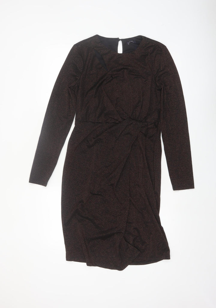 Marks and Spencer Women Brown Sheath Knee Length Dress Size 10