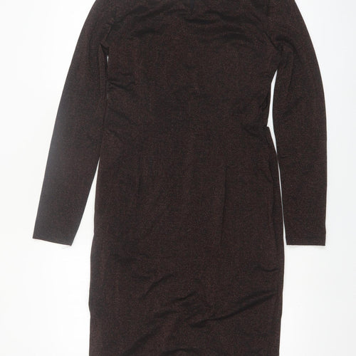 Marks and Spencer Women Brown Sheath Knee Length Dress Size 10