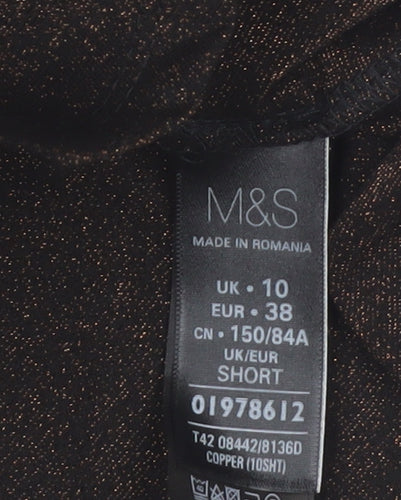 Marks and Spencer Women Brown Sheath Knee Length Dress Size 10