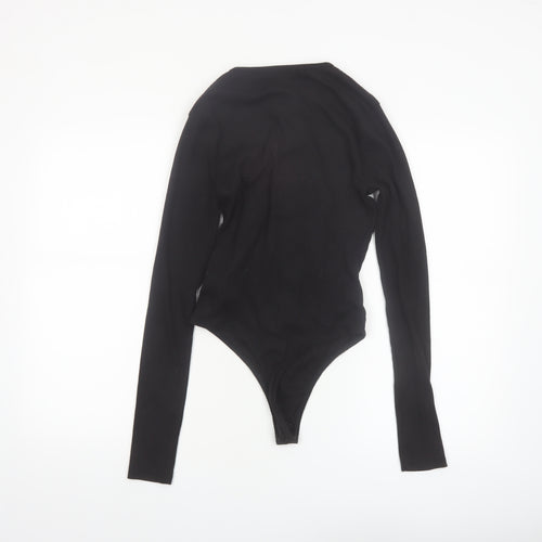 Missguided Tall Women's Black Long Sleeve Button Bodysuit Size 8