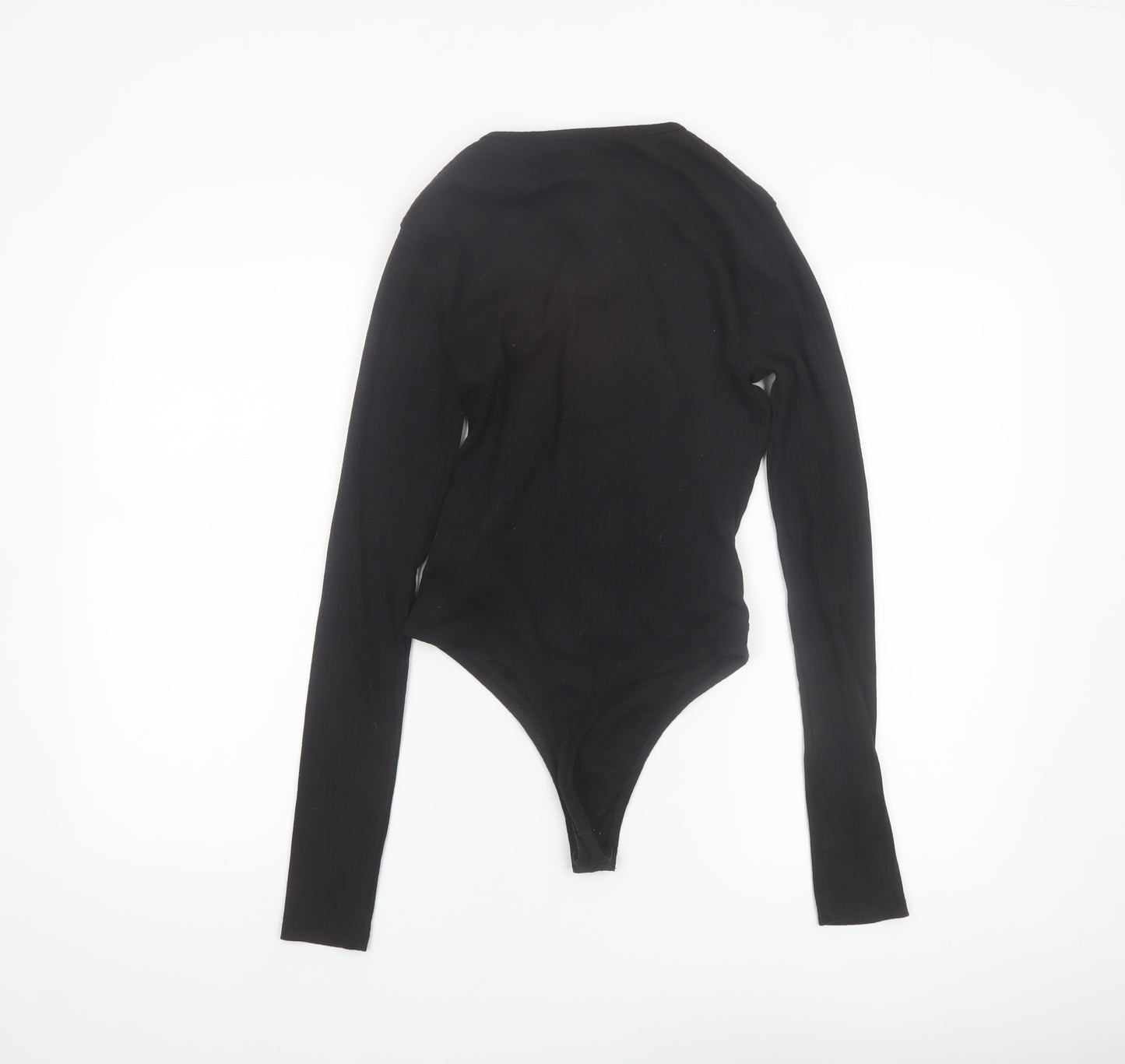 Missguided Tall Women's Black Long Sleeve Button Bodysuit Size 8