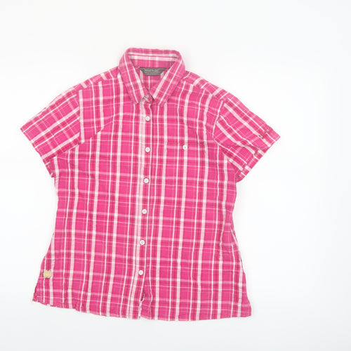 Regatta Women's Pink Check Cotton Button-Up Shirt Size 12
