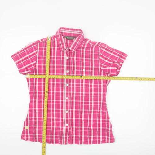 Regatta Women's Pink Check Cotton Button-Up Shirt Size 12
