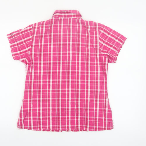 Regatta Women's Pink Check Cotton Button-Up Shirt Size 12