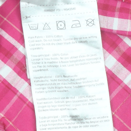 Regatta Women's Pink Check Cotton Button-Up Shirt Size 12