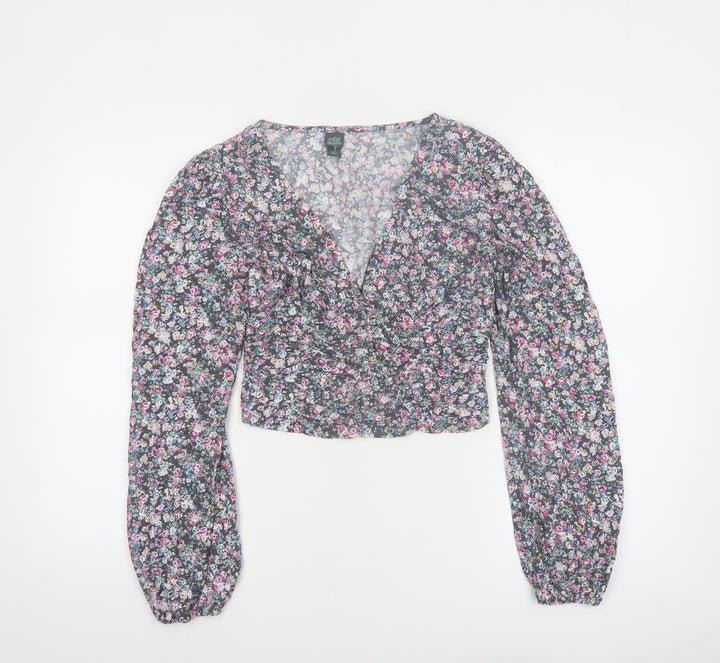 Wild Fable Women’s Multicoloured Floral Cropped Blouse XS