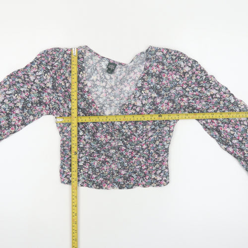Wild Fable Women’s Multicoloured Floral Cropped Blouse XS