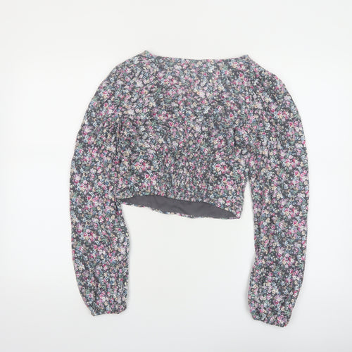 Wild Fable Women’s Multicoloured Floral Cropped Blouse XS