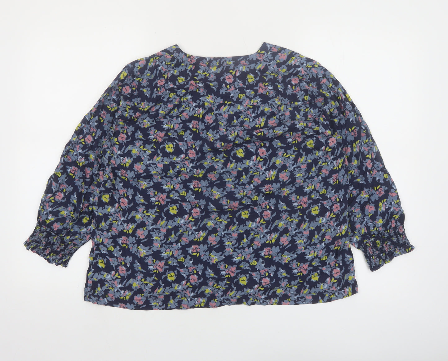 White Stuff Women's Blue Floral Viscose Tunic Blouse UK 10