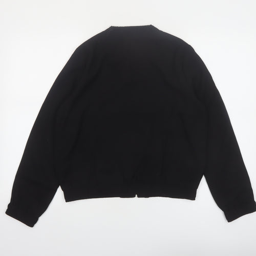 Reserved Women’s Black Beaded Bomber Jacket Size 8