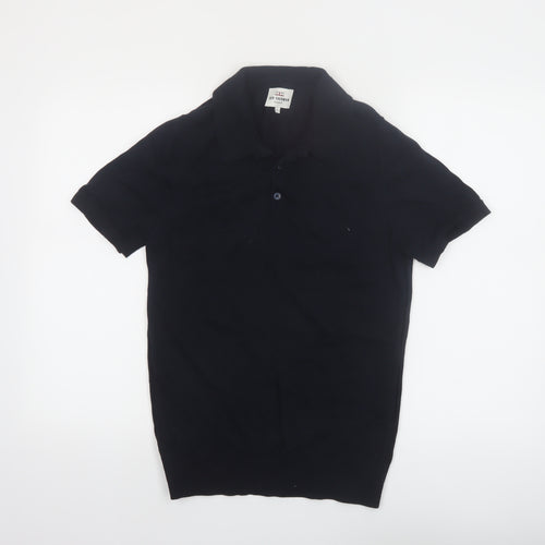 Ben Sherman Men's Black Cotton Short Sleeve Polo Shirt Size S