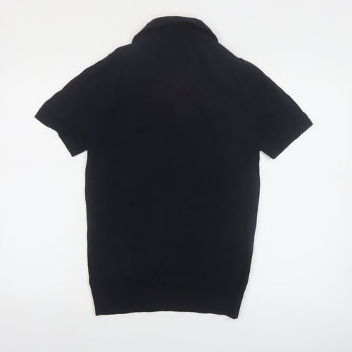 Ben Sherman Men's Black Cotton Short Sleeve Polo Shirt Size S